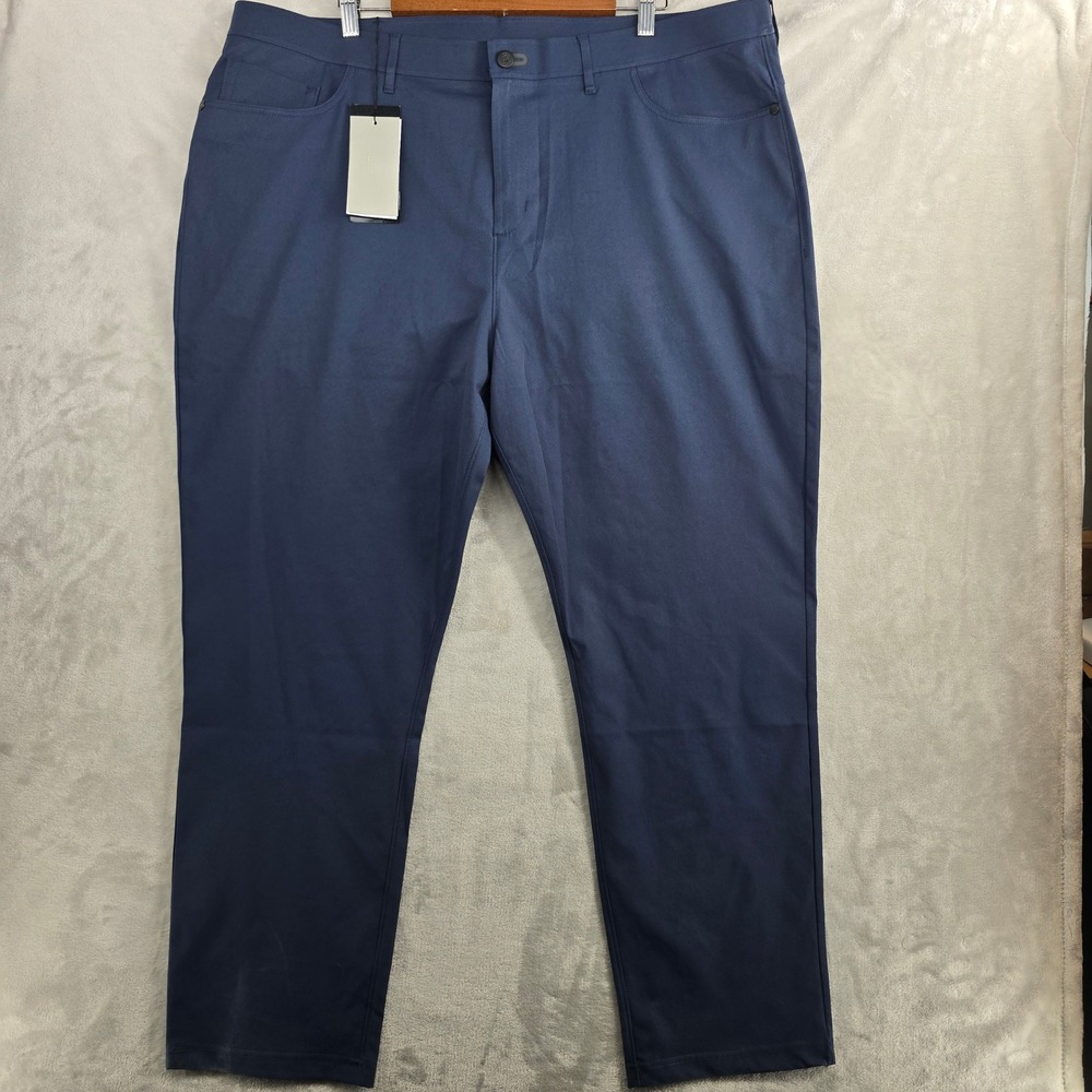 Public Rec‎ Workday Pant 2.0 Mens Navy Blue Flat Front Casual Dress Pants 44x32